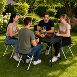Camping furniture set, folding table, 4 stools, black suitcase (6)