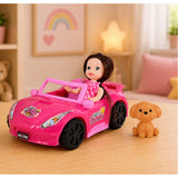 Mini doll in convertible set with dog figure, pink (3)