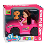 Mini doll in convertible set with dog figure, pink (5)