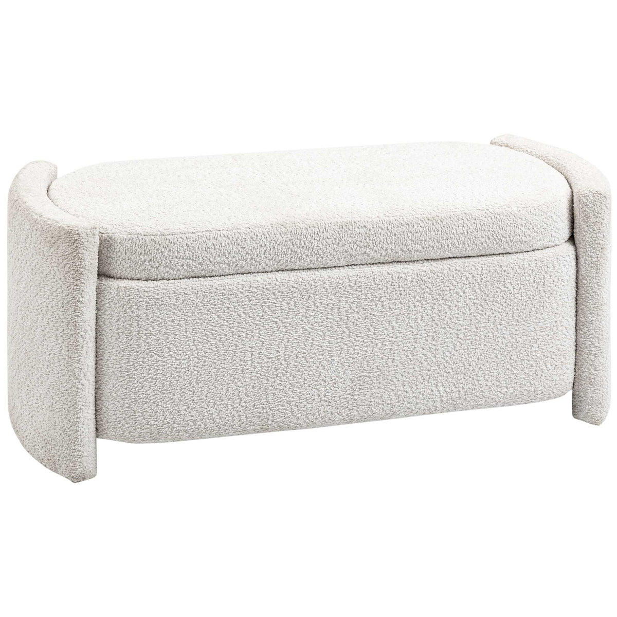 Storage bench, hallway bench, shoe bench, upholstered, 105 cm x 44 cm x 45.5 cm. Cream/beige
