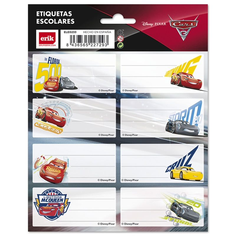 Cars - Stickers for notebooks or books (16 pieces)