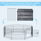 Puppy Playpen 8-Piece Puppy Enclosure with 8 Grid Panels, Door, Protective Tarp, Exercise Pen, 61cm High, Puppy (7)