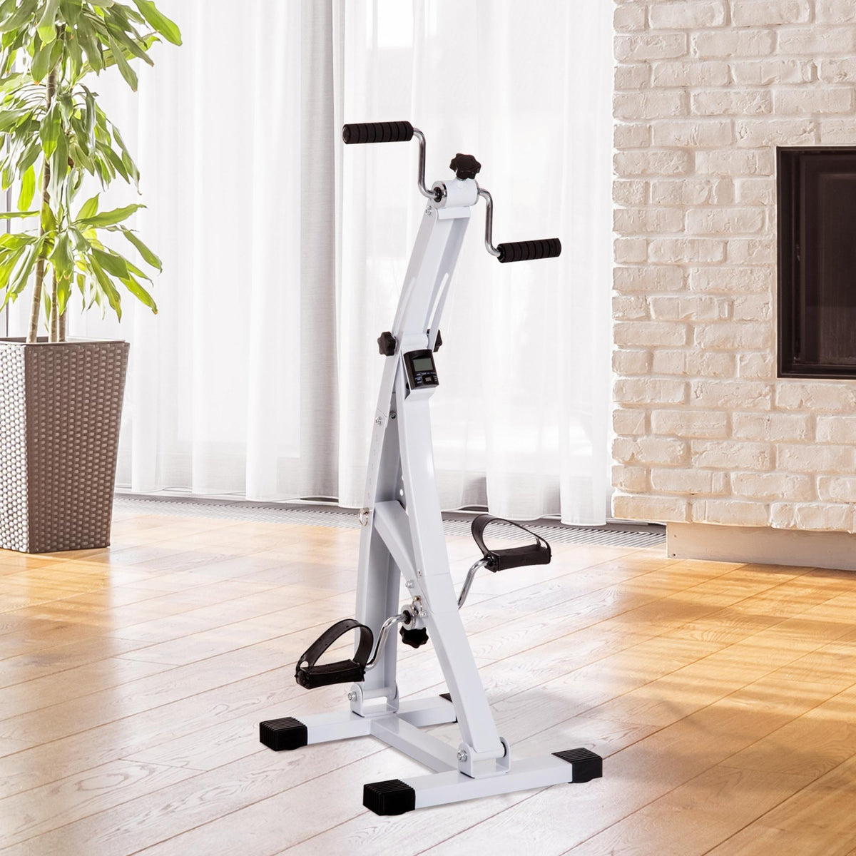 Pedal Exerciser for Seniors, Extra Quiet Mini Exercise Bike with LCD Display, Fixing Strap, Arm and Leg Trainer (2)