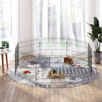 Puppy Playpen 8-Piece Puppy Enclosure with 8 Grid Panels, Door, Protective Tarp, Exercise Pen, 61cm High, Puppy (2)