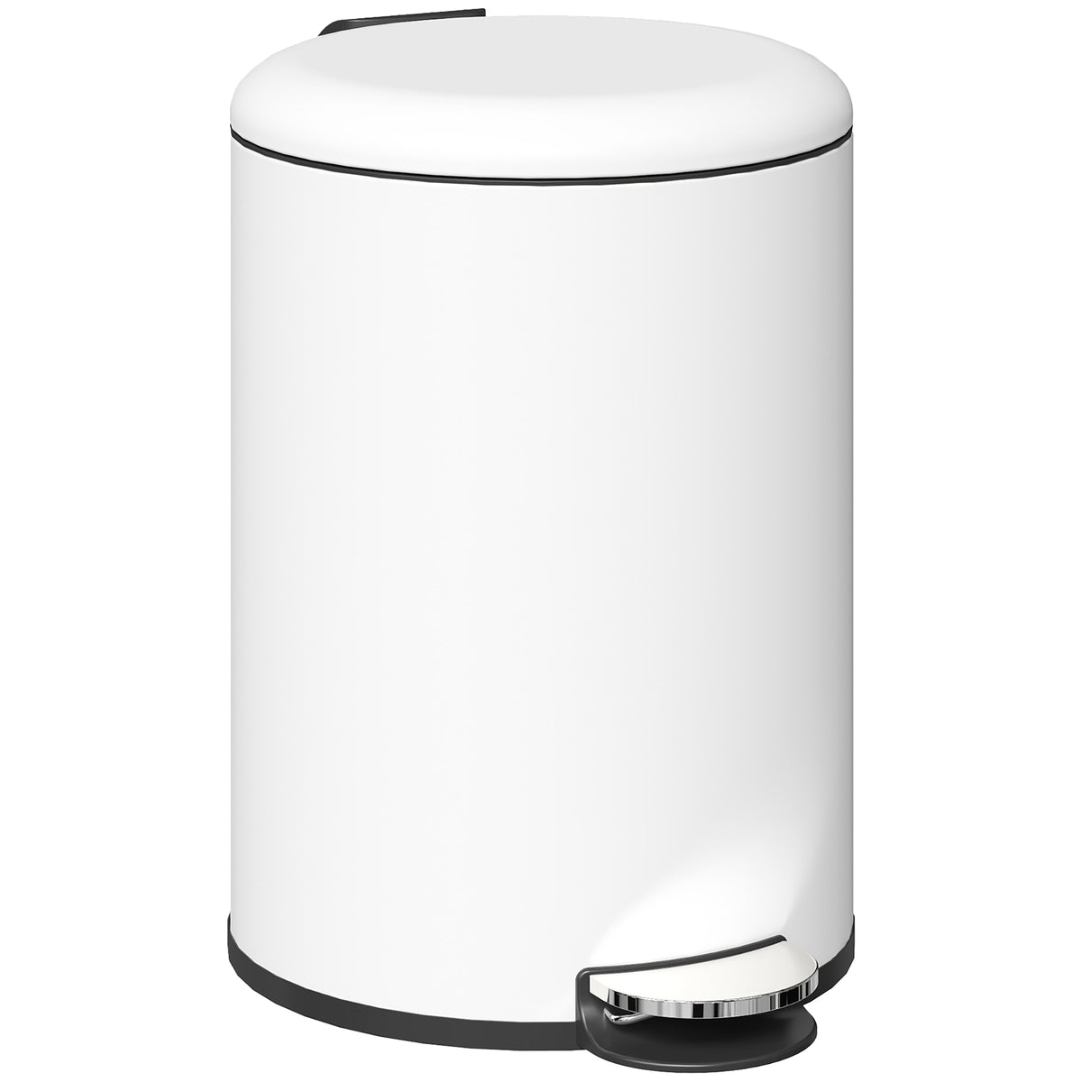 20L trash can, with pedal, inner bucket, fingerprint-proof, soft-close, cream white
