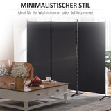 Room divider, 3-panel privacy screen, room separator with metal frame, black (7)