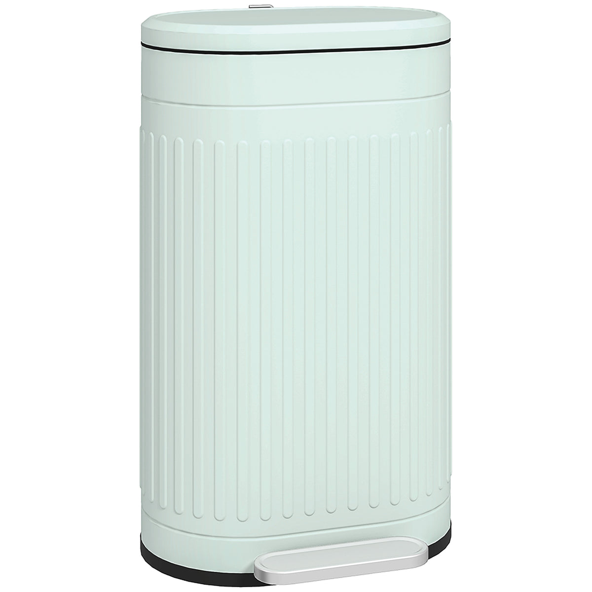 30L Trash Can Pedal Bin with Lid, Foot Pedal, Removable Inner Bucket, Soft-Close Function, 36.5 x 31.2 x 60.8 cm