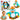 Interactive toy: penguin piano, drum beads, rattle ball