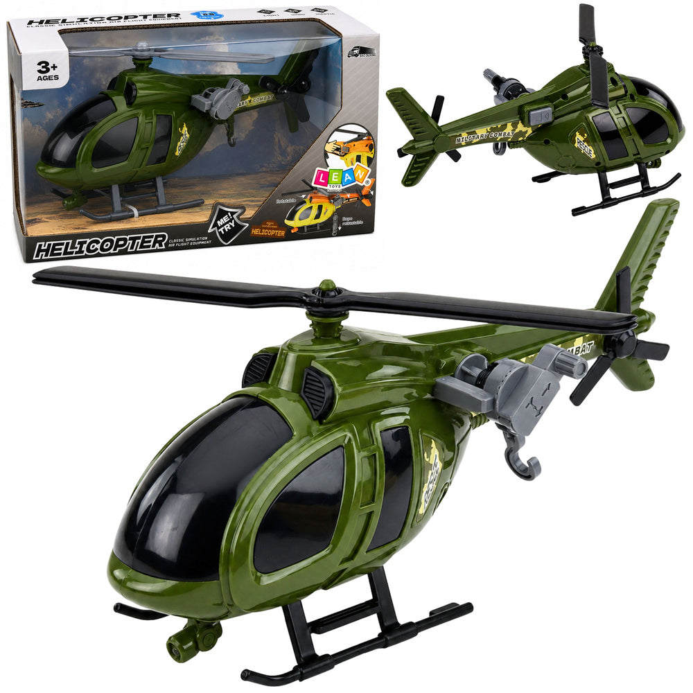 Military helicopter with hook lights and sounds (green)