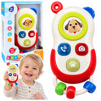 Interactive phone for toddlers: movable elements, lights, sounds