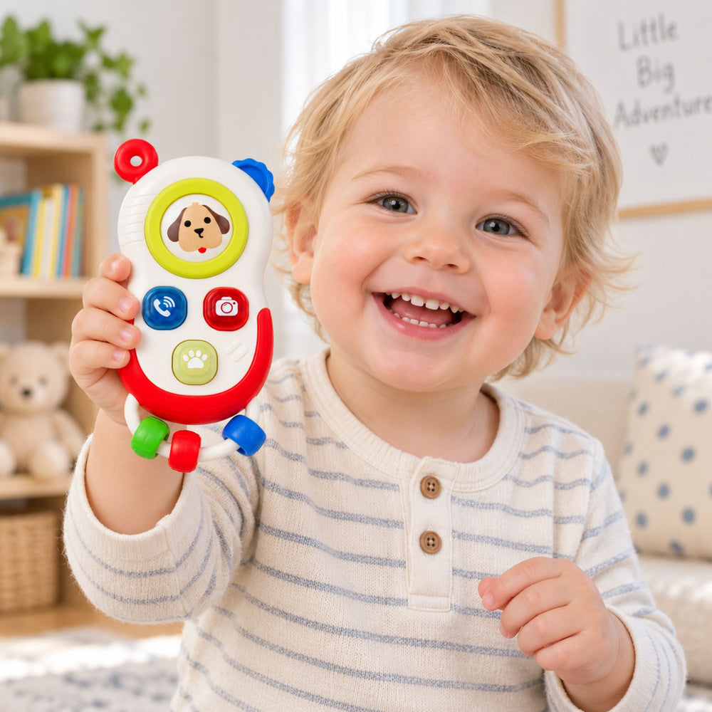 Interactive phone for toddlers: movable elements, lights, sounds (3)