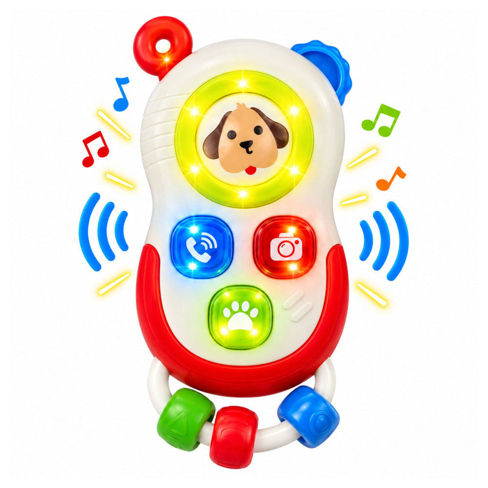 Interactive phone for toddlers: movable elements, lights, sounds (4)