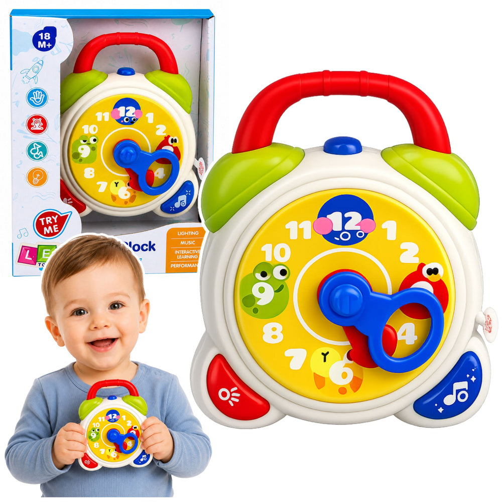 Interactive sensory alarm clock for toddlers with light and sound effects