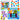 Creative geometric puzzle mosaic educational puzzle mushrooms 53 pieces.