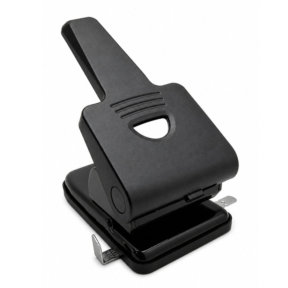 Manual metal two-hole punch for offices, 65 sheets, black (2)