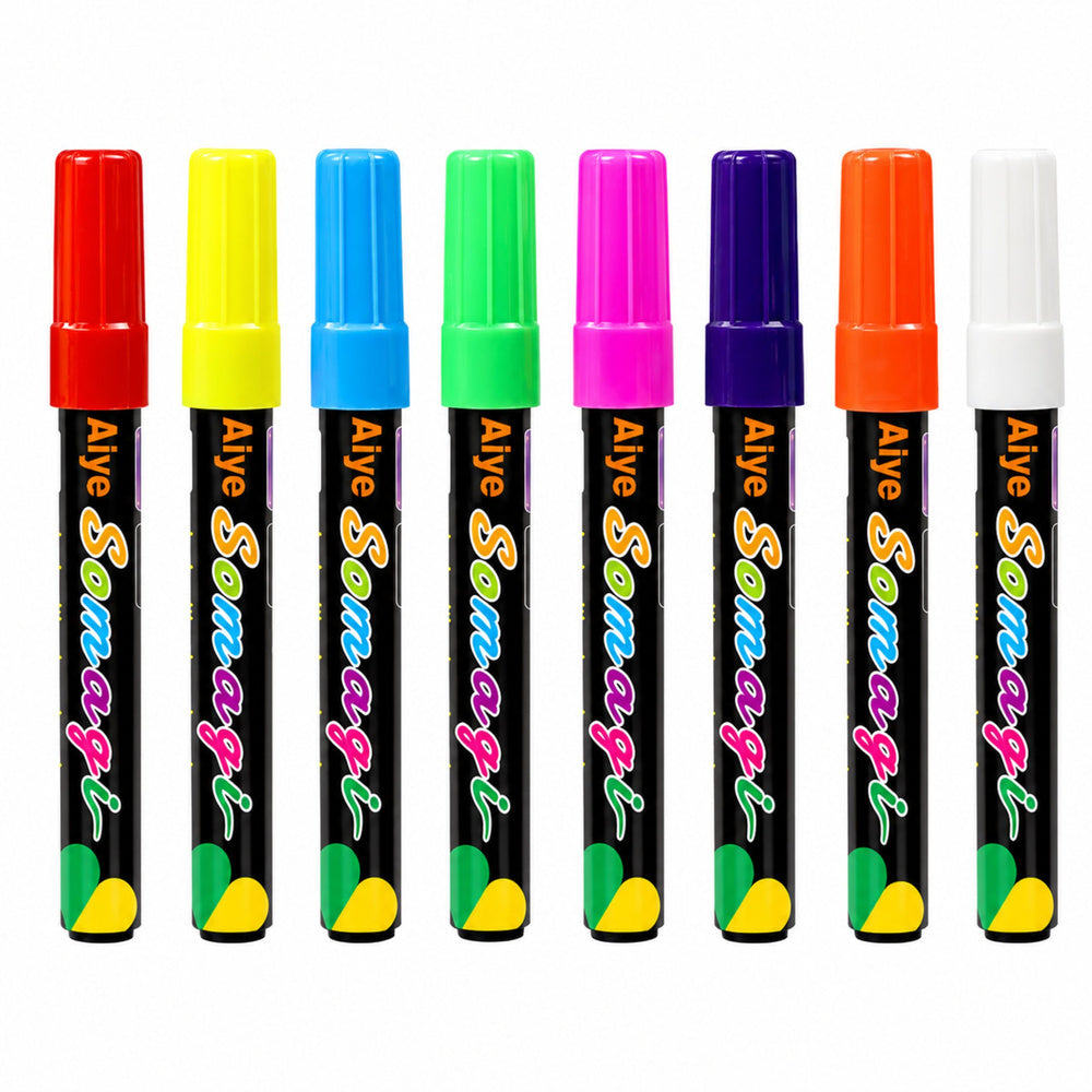 Set of 8 neon liquid markers with chisel tip (2)