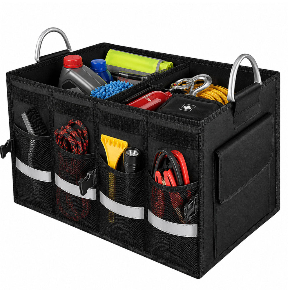 Large, foldable car trunk organizer, black, 50 l (2)