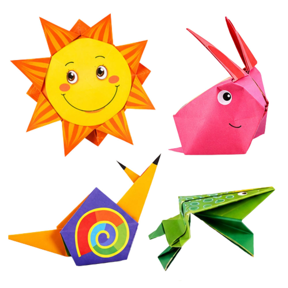 Origami set, colored paper, instruction booklet, 100 sheets