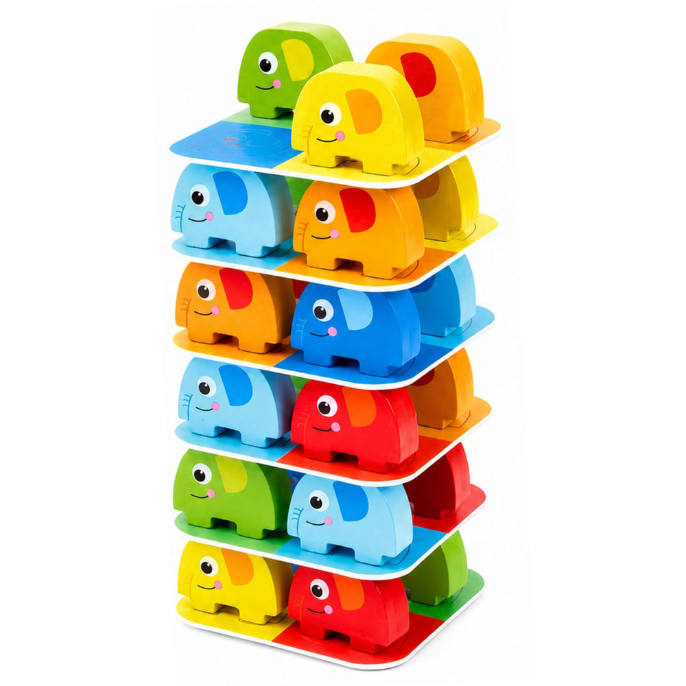 Elephant Tower dexterity game, balancing, 46 colored cards (2)