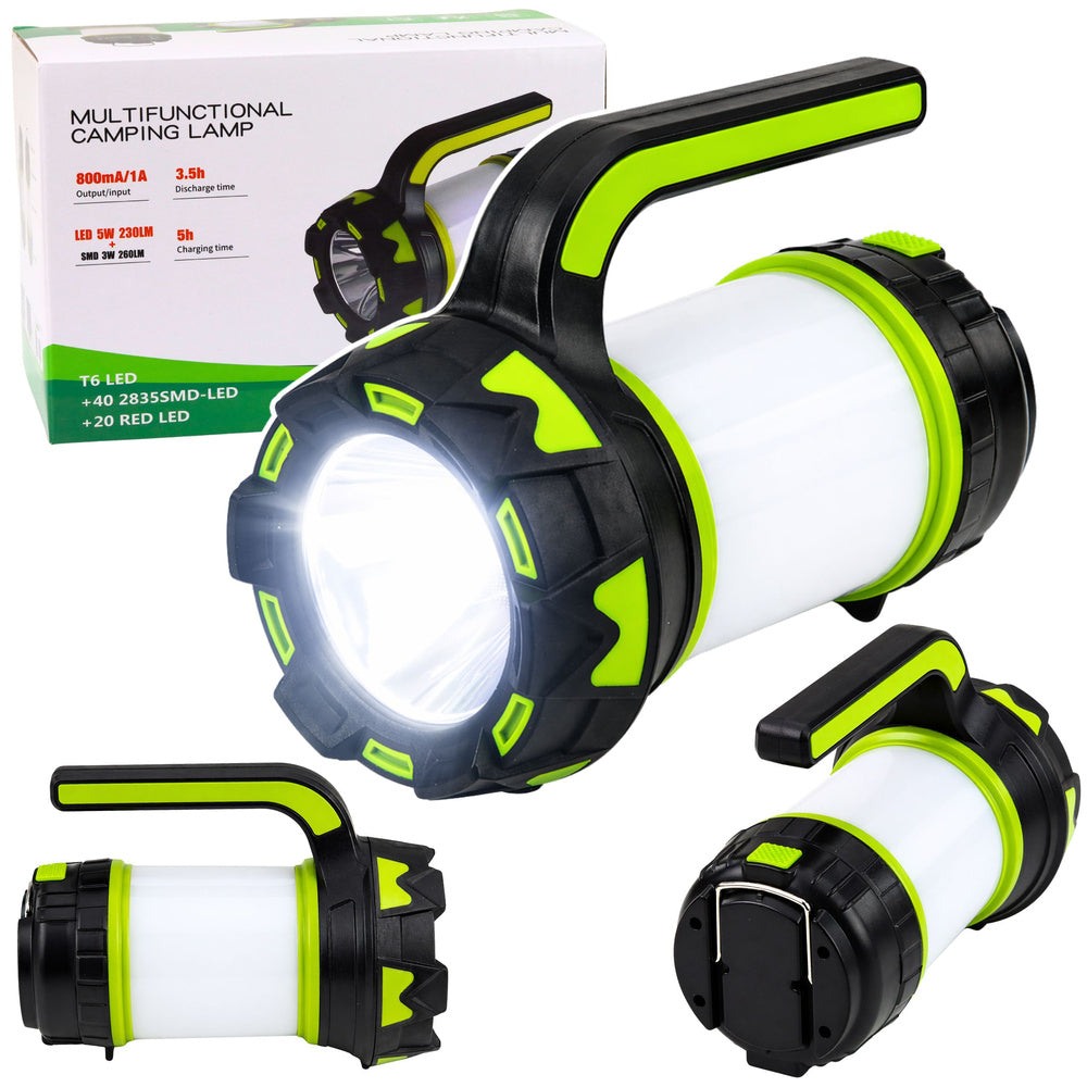 2-in-1 LED flashlight for camping and travel, rechargeable, multifunctional