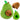 Green avocado with capybara 2-in-1 plush toy 25 cm