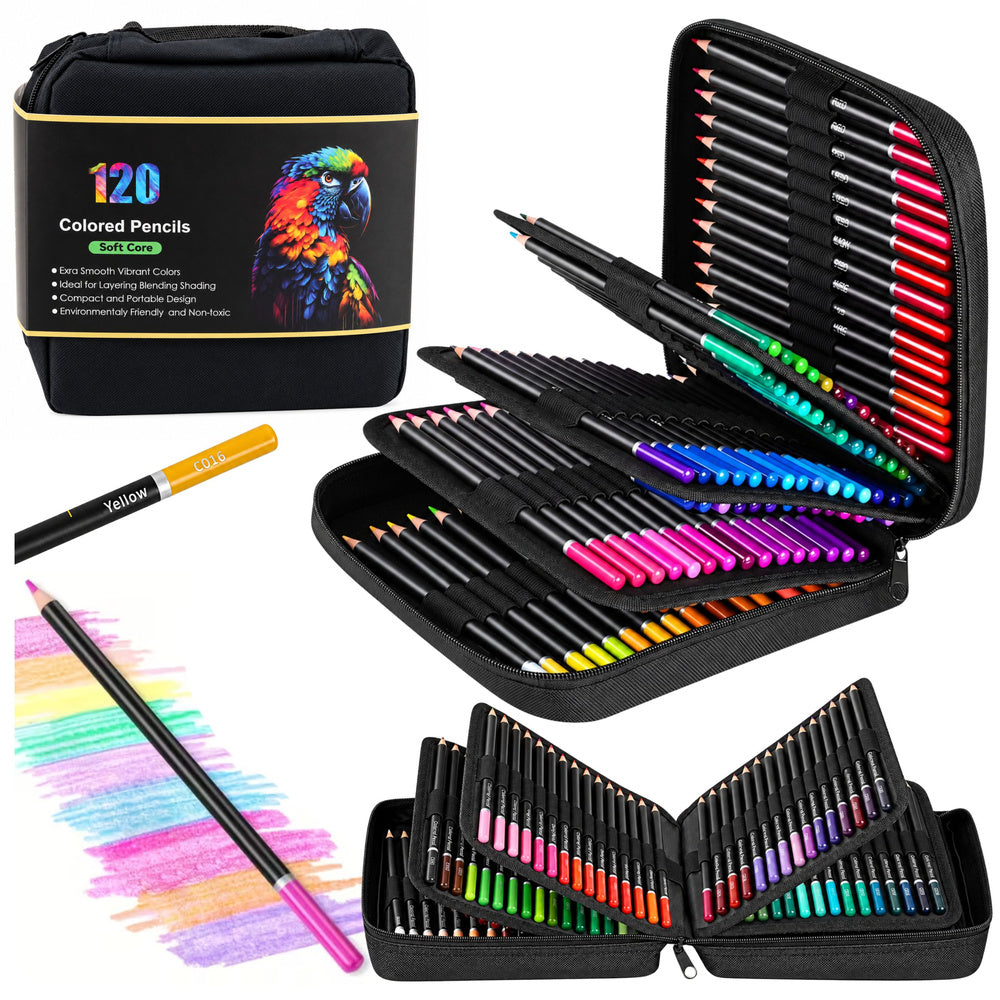 Set of pencils in a pencil case, 2 sketchbooks, 120 pieces.