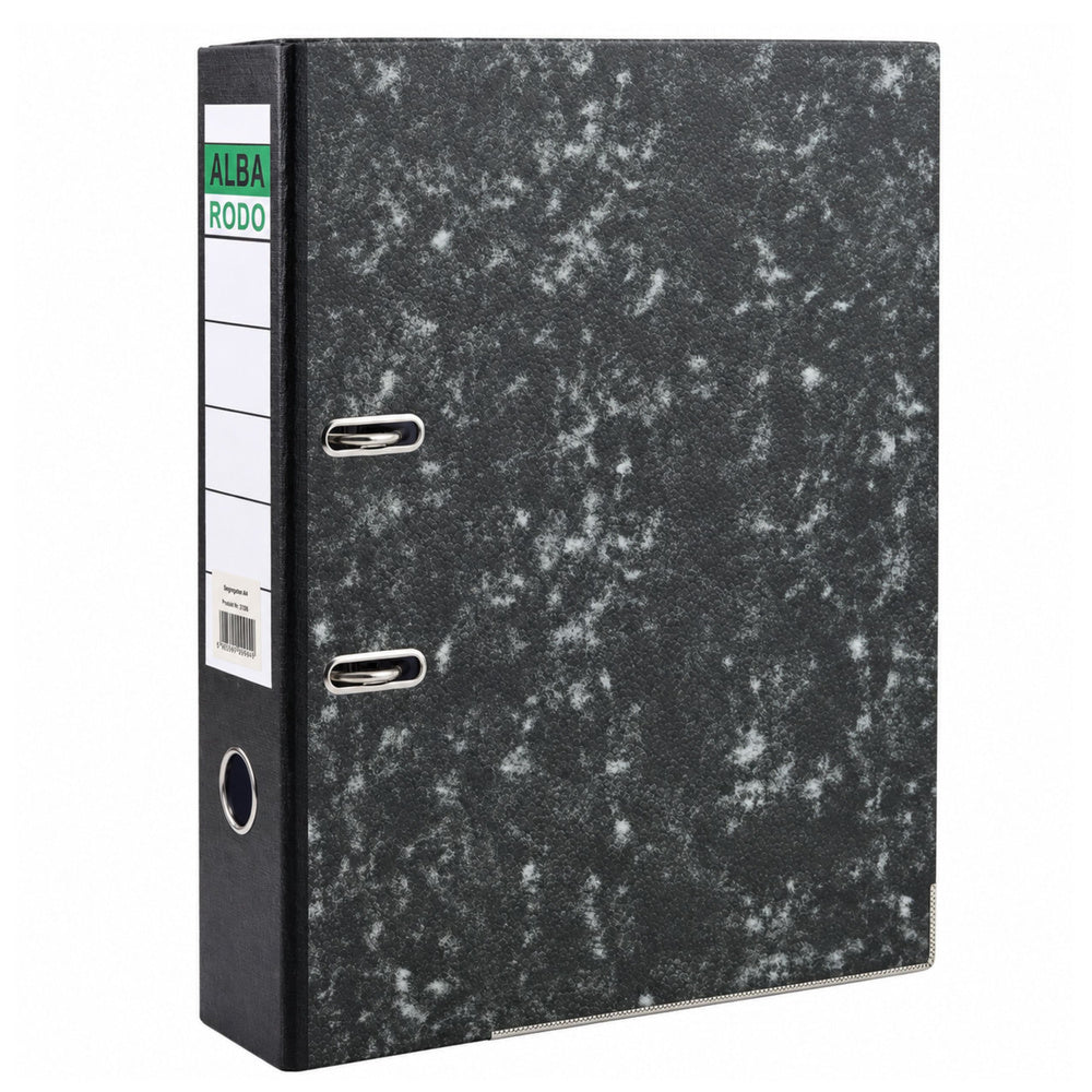 A4/80 mm lever arch file, grey marble (2)