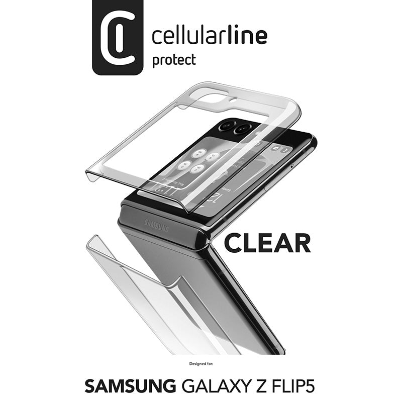 Cellularline Clear Case - Samsung Galaxy Z Flip 5 Case (Transparent) (4)