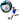 Training football for grass pitches, black-blue, 22 cm, size 5