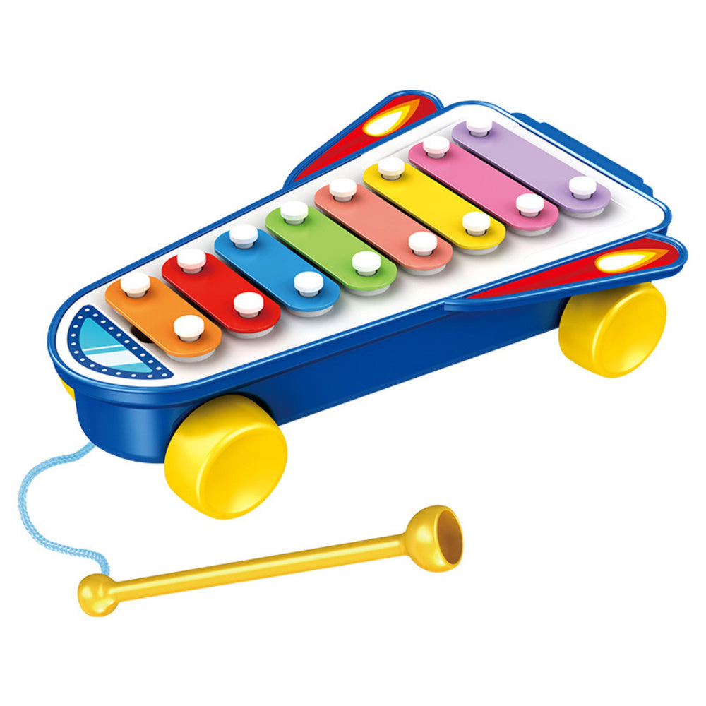 Rocket kiddie pool on wheels spaceship baton blue