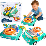 Interactive control panel, driving simulator, car lights, sounds, blue