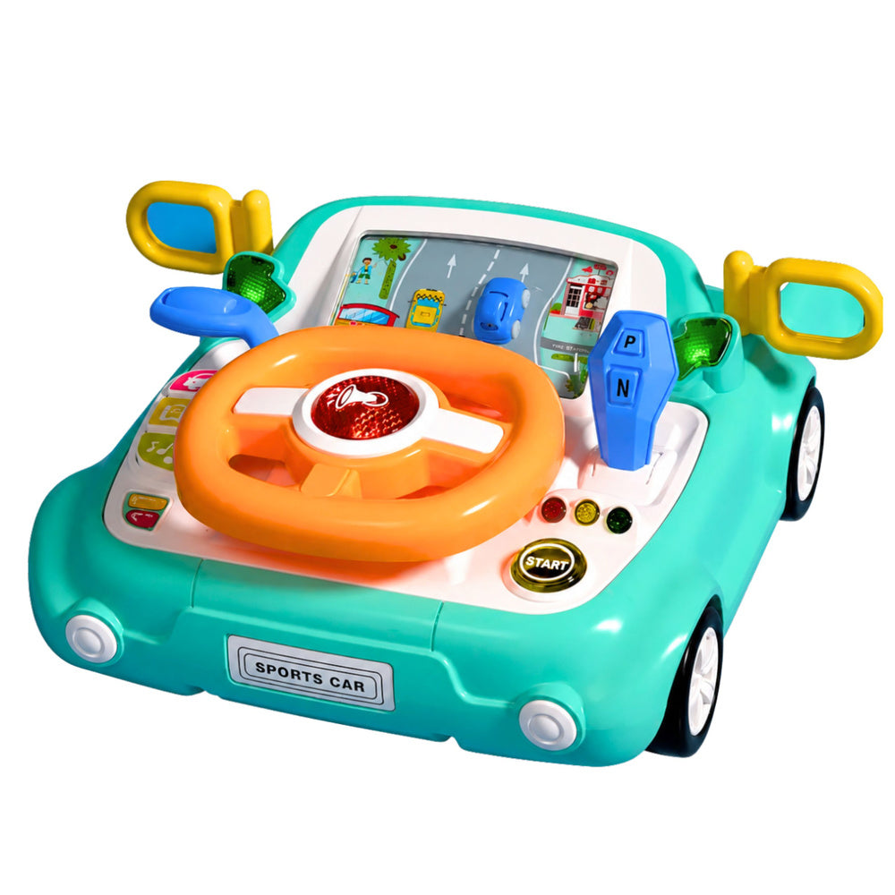 Interactive control panel, driving simulator, car lights, sounds, blue (4)