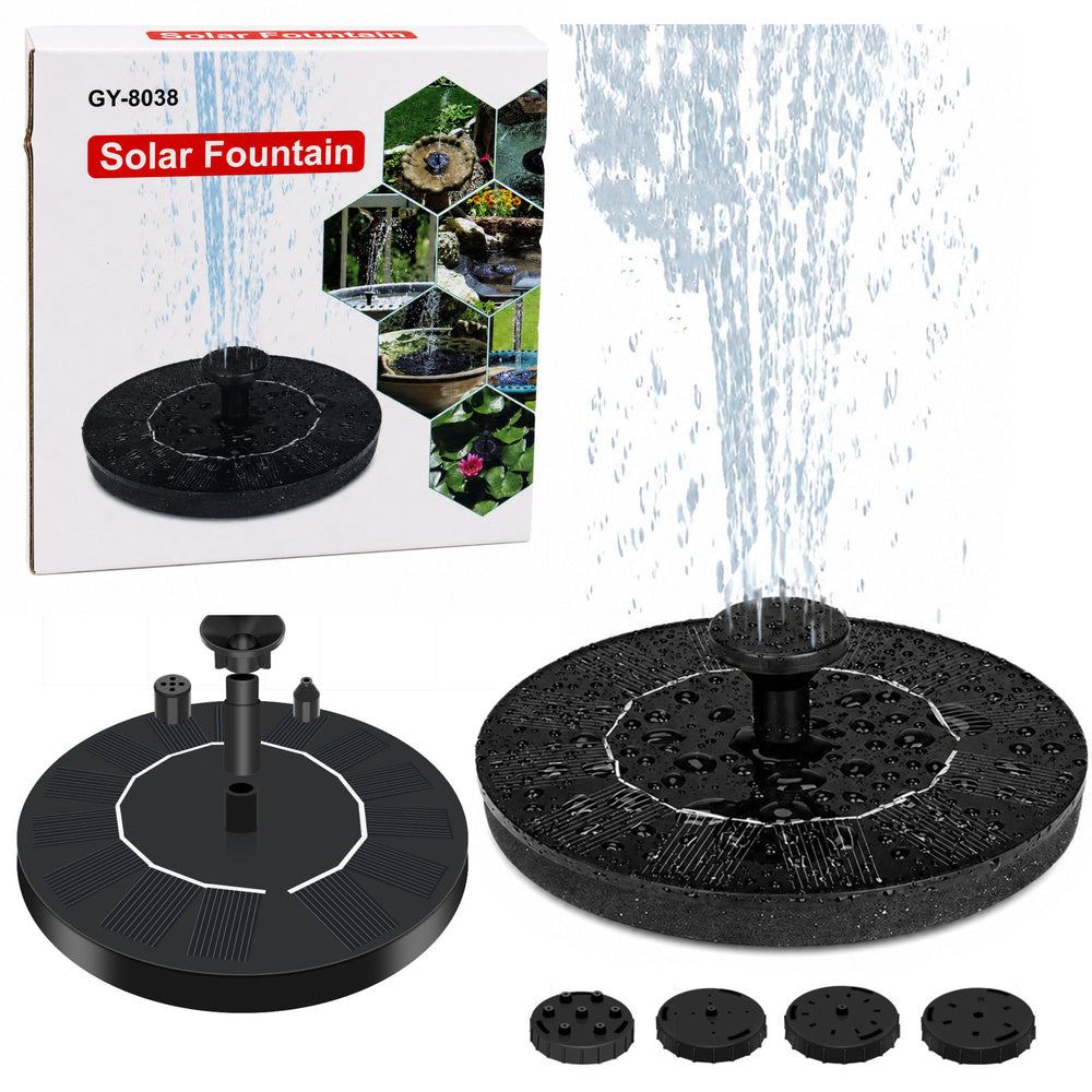 Solar-powered garden fountain for ponds, 4 nozzles, 180 l/h