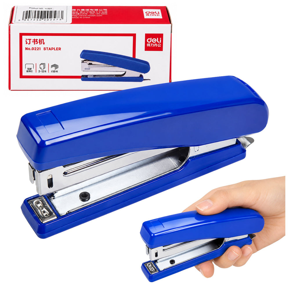 Blue plastic stapler, up to 20 sheets, 24/6 staples