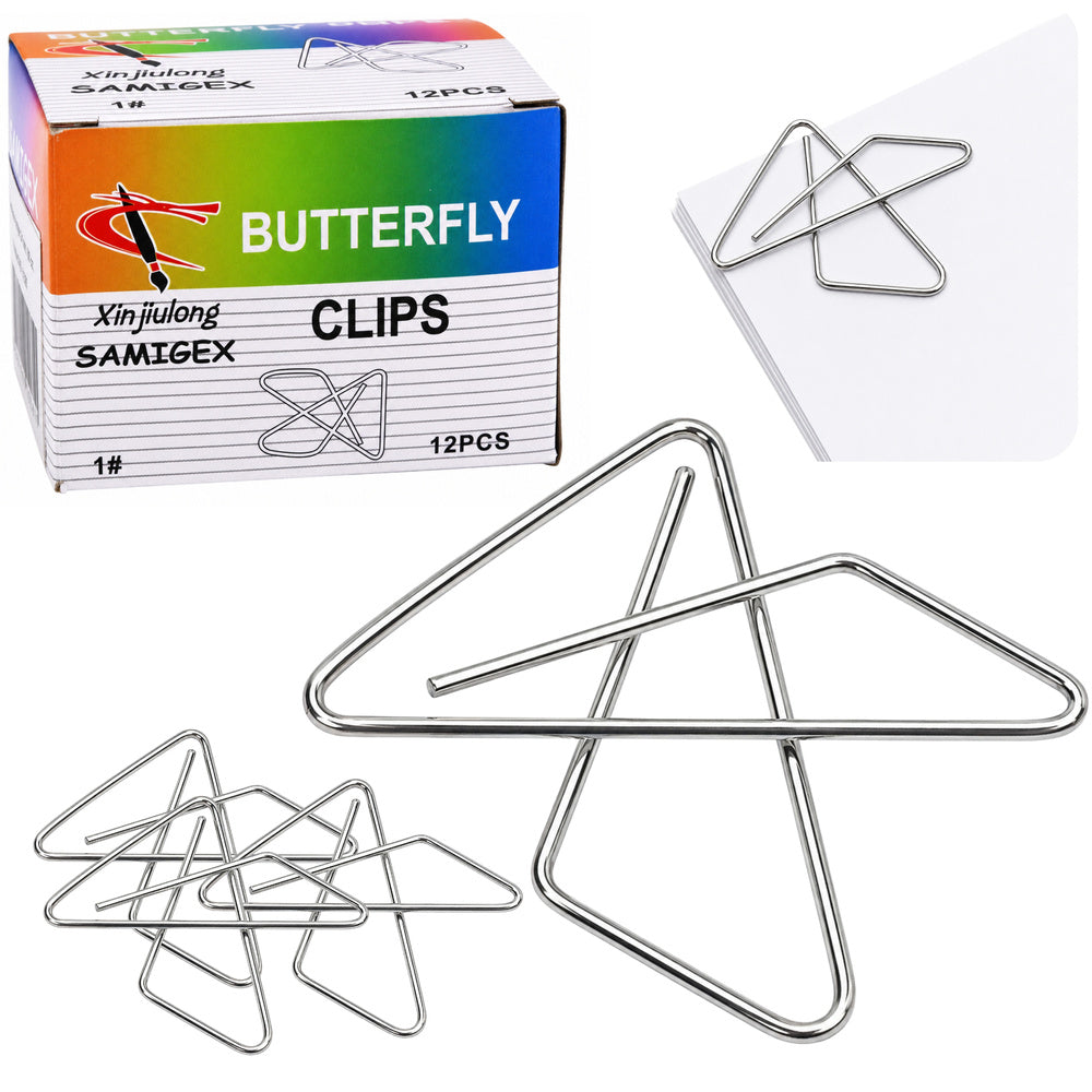 Metal Butterfly Binder Clips for Documents, Office, 24 mm, 100 pcs.