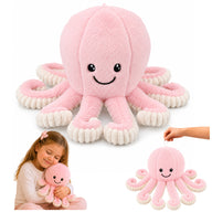Plush octopus, stuffed animal with elastic tentacles, pink, 50 cm