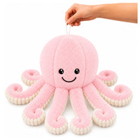 Plush octopus, stuffed animal with elastic tentacles, pink, 50 cm (3)