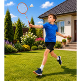Badminton set, rackets, shuttlecock case, orange (4)