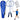 Badminton set, consisting of rackets, 3 shuttlecocks and a blue case