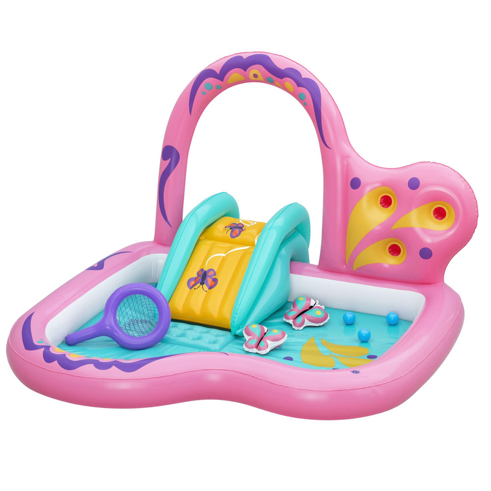 Water playground with slide, butterfly theme, pink accessories, Bestway 53175 (2)