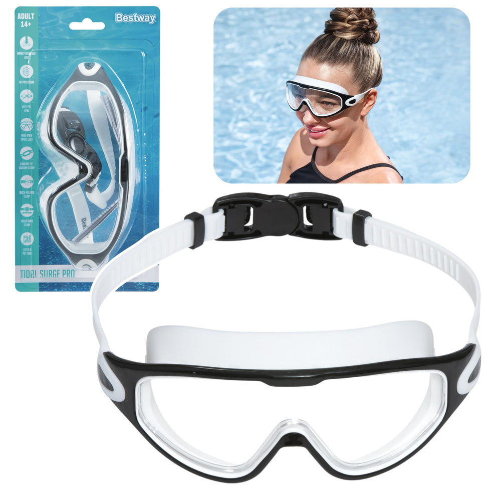 Bestway 21194 Adjustable Swimming Goggles in Black and White