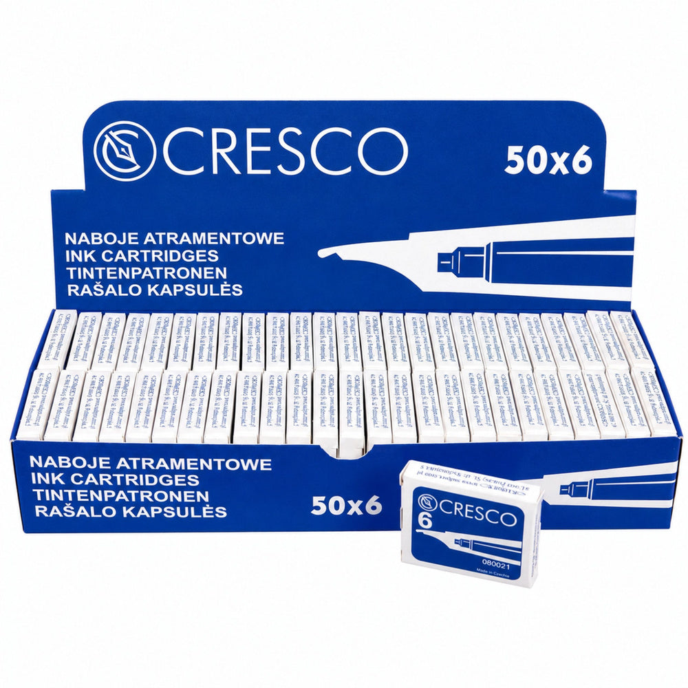 Blue ink cartridges for fountain pens, 6 pieces CRESCO SADPEX