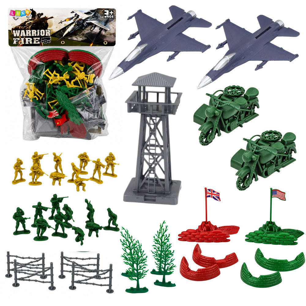 Military Set Soldier Figures Military Vehicles Map Accessories 72-piece