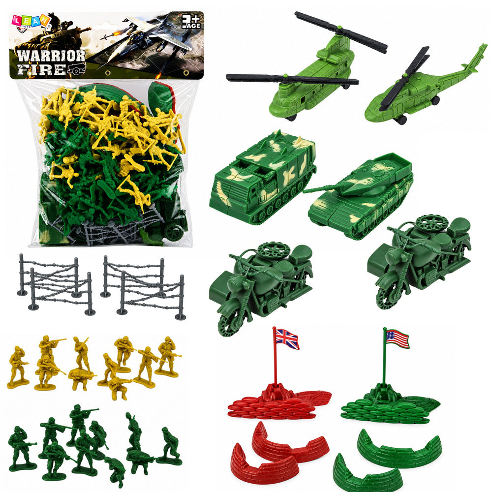 Military set soldier figures military vehicles map accessories 121-piece