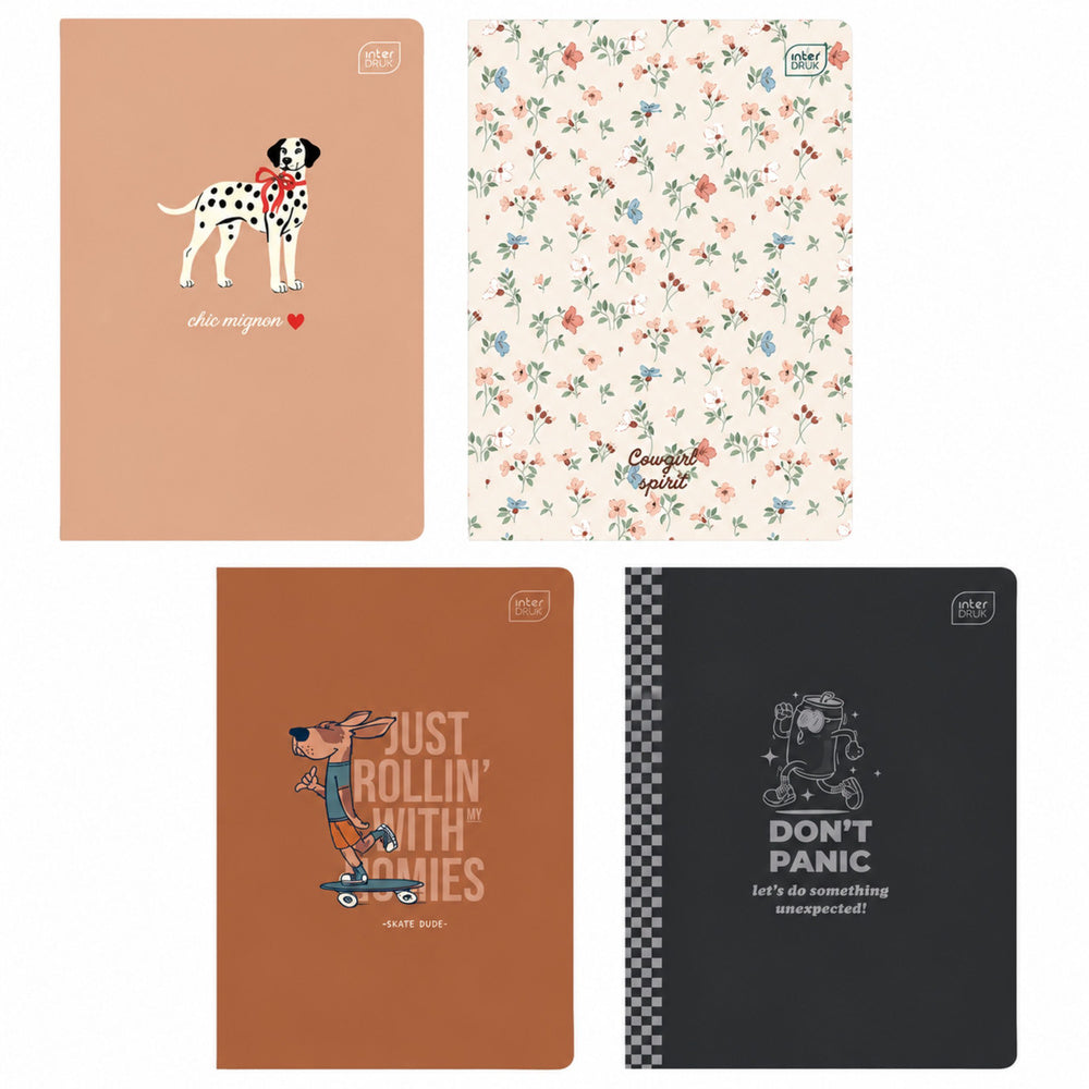 INTERDRUK A5 Exercise Book Blank 32 Sheets Assorted Designs