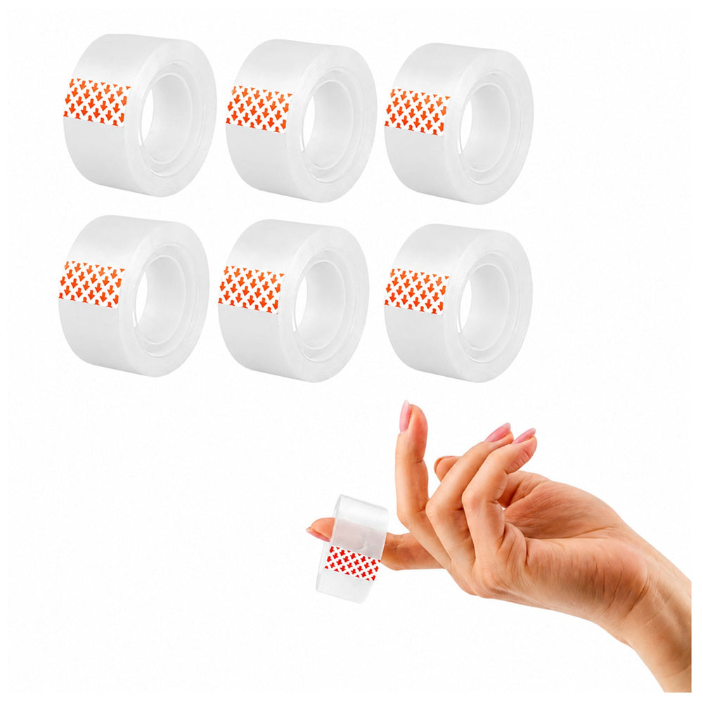 D.RECT Transparent Office Adhesive Tapes 24 mm x 20 m – Set of 6