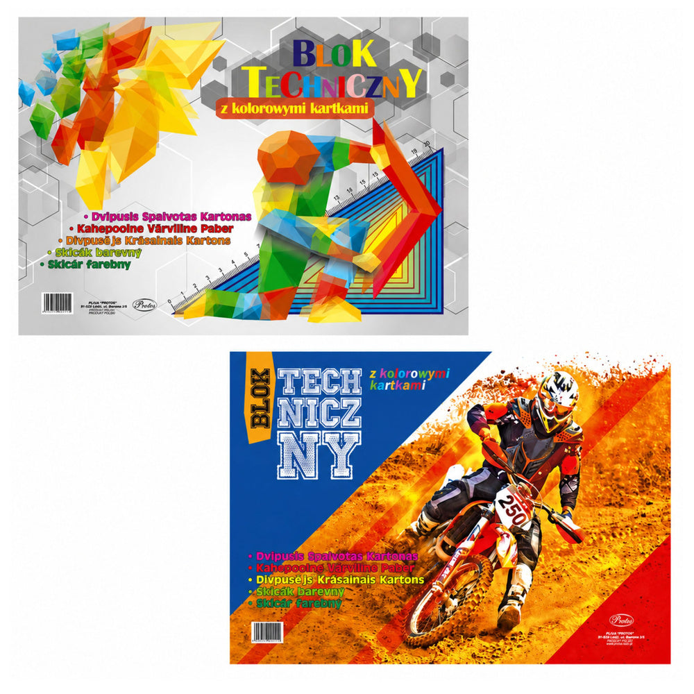PROTOS A3 drawing pad with colored sheets