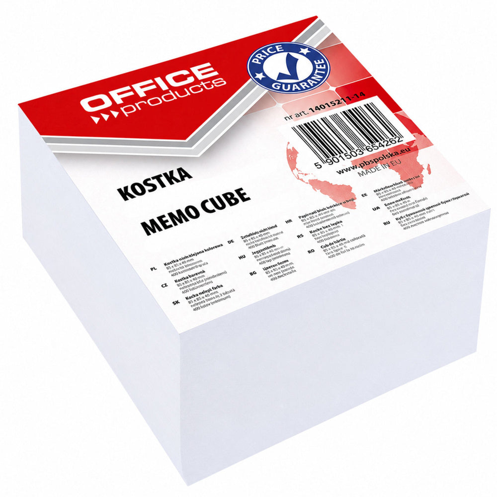 OFFICE PRODUCTS white glued memo cube 85x85x40 mm