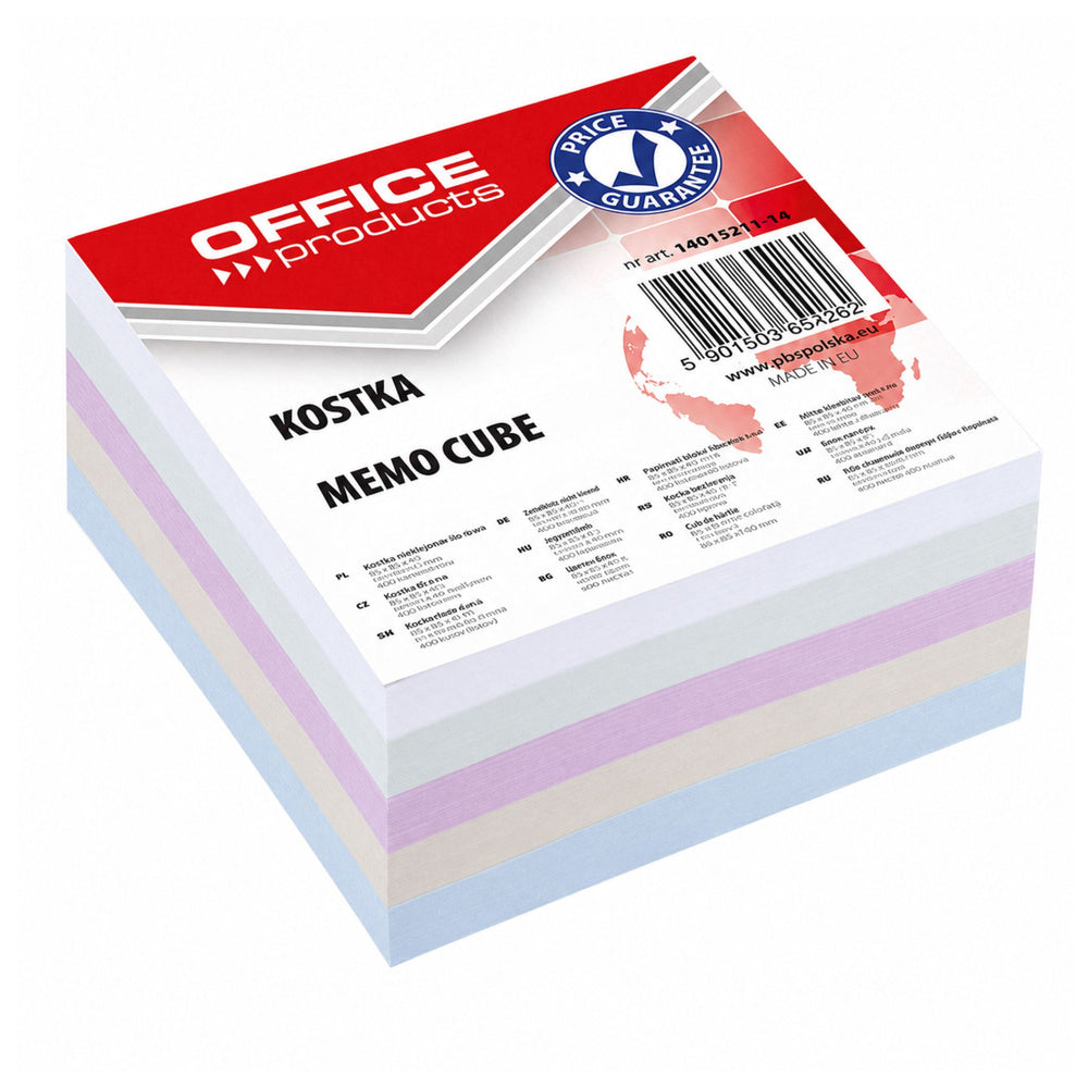 Unbonded memo cube 85x85x40 mm assorted colors OFFICE PRODUCTS