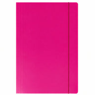 Pink varnished cardboard folder with elastic band A4+ 300 gsm – packaging